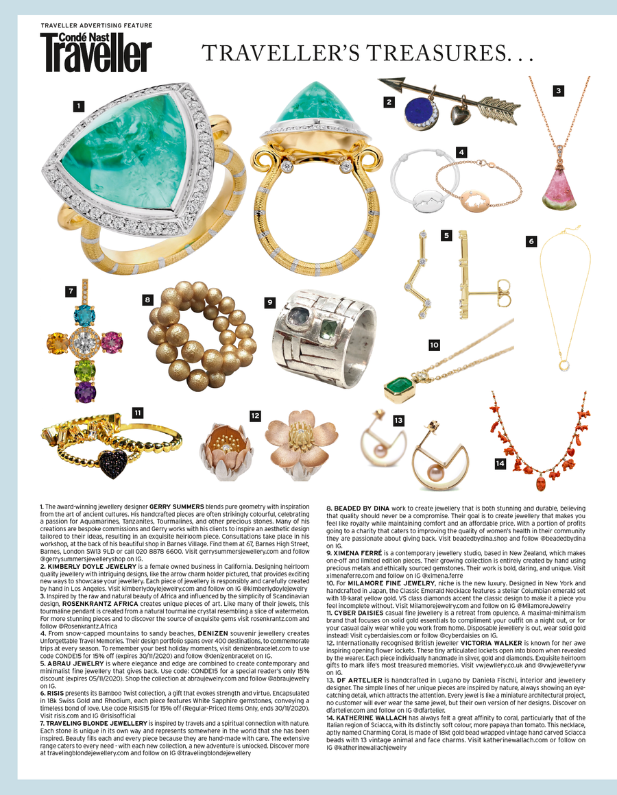 Abrau Jewelry in Condenast Traveller Magazine (UK Edition) | Abrau Jewelry