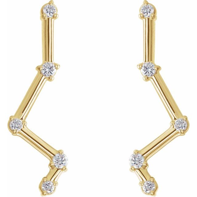 Constellation Diamond 14K Yellow Gold Ear Climbers by Stuller | Abrau Jewelry
