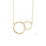 infinity circle interlocking necklace 14k yellow gold
