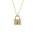 14K yellow gold Diamond Lock Pendant Necklace | Abrau Jewelry