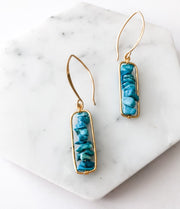 Turquoise Howlite Bar Earrings | Abrau Jewelry