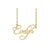 14k yellow gold fine jewelry personalized name plate necklace in script font