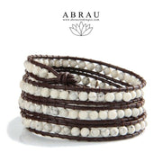 white howlite leather wrap bracelet