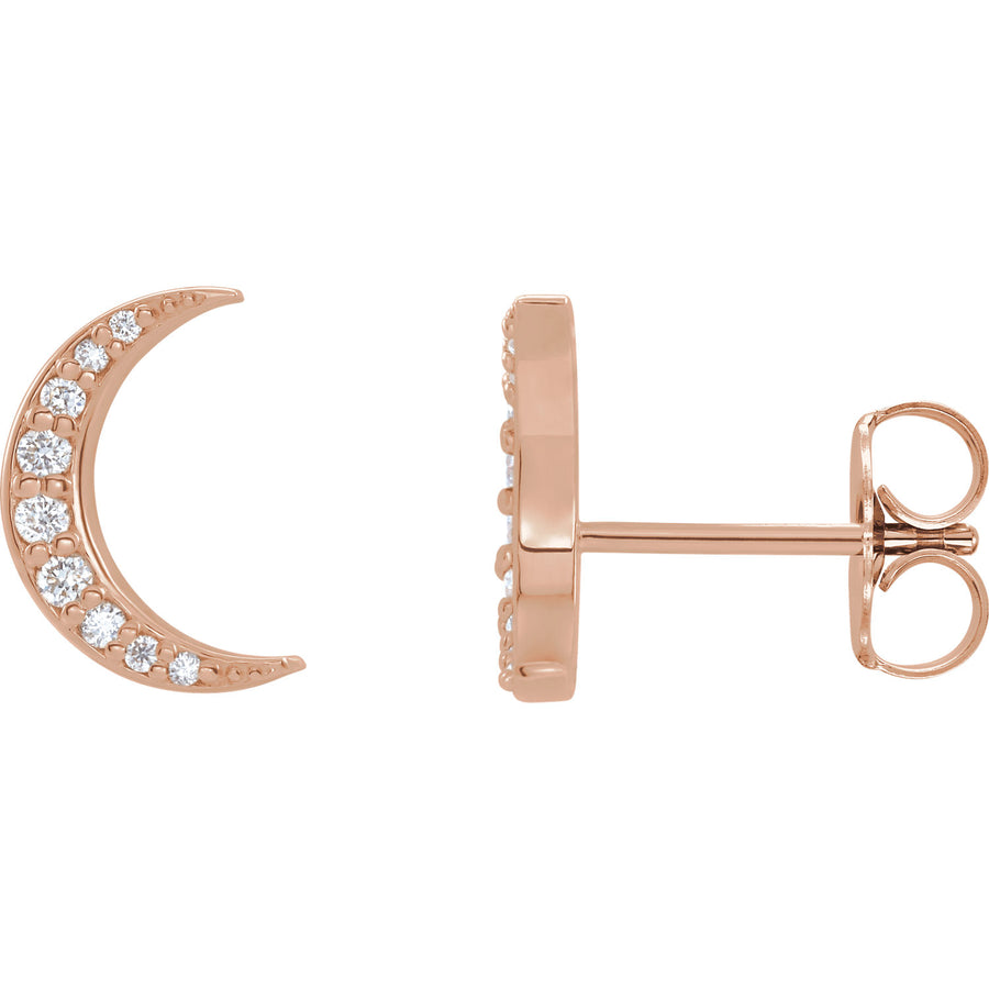 Rose Gold Diamond Stud Earrings Abrau Jewelry