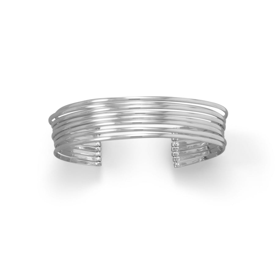 Unique Sterling Silver 8 Row Cuff Bracelet