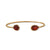 Gold Vermeil Bezeled Amber Open Cuff Bracelet