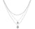 Coin multi layered necklace in sterling silver | abrau jewelry