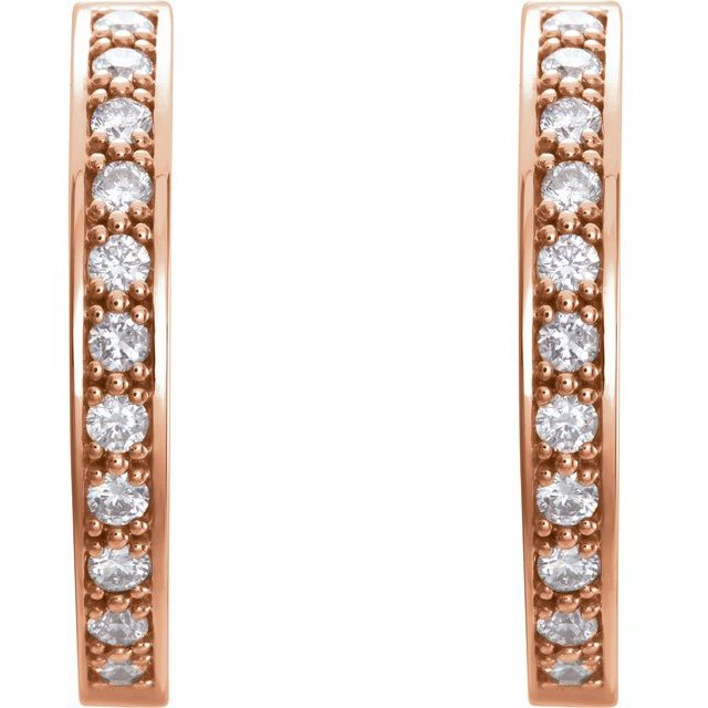 14K Solid Gold 1 CTW Diamond Inside-Out 22.8 mm Hoop Earrings {More Options}