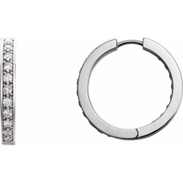 Inside Out Diamond Hoops by Stuller in White Gold | Abrau Jewelry