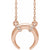 14k rose gold crescent moon necklace with diamonds
