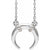 14k white gold diamond accented crescent moon necklace