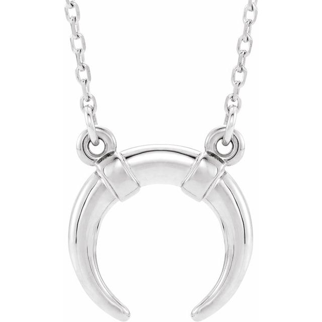 White Gold Inverted Crescent Moon Necklace