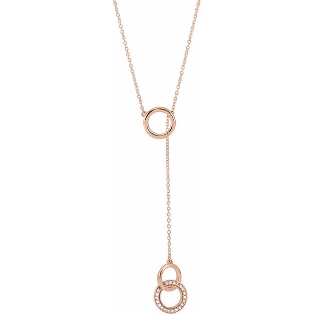 sexy lariat necklace in rose gold with diamonds