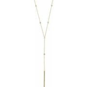 Long Lariat necklace with diamond accents and diamond bar