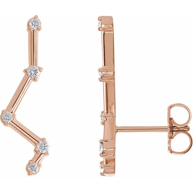 Constellation Diamond 14K Rose Gold Ear Climbers by Stuller | Abrau Jewelry