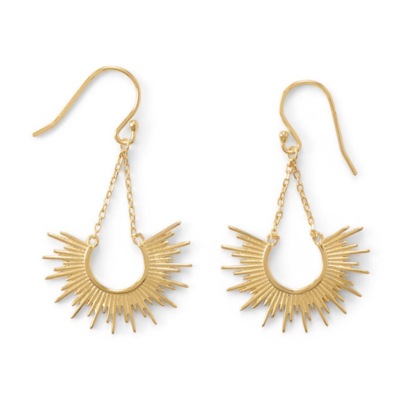 sunshine starburst earrings in gold vermeil | abrau jewelry
