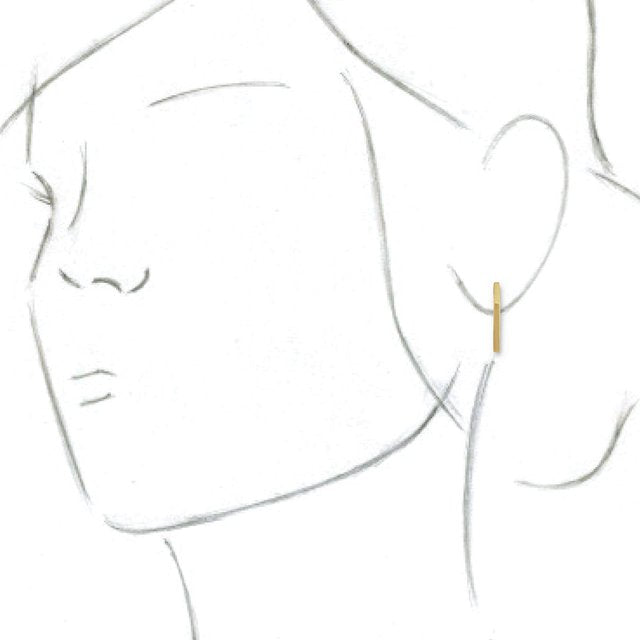 Modern Geometric Square Hoop Post Earrings - 14K Yellow Gold {More Options}