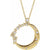 14k yellow gold diamond moon necklace