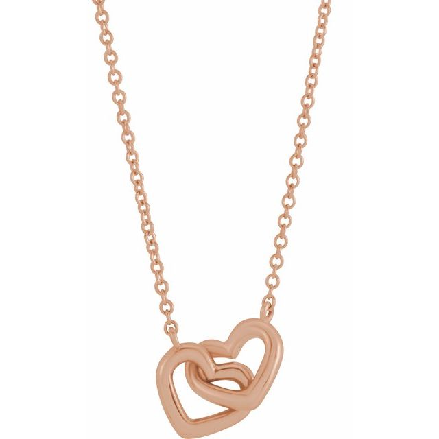 Valentine's Day Gift Ideas Gold Interlocking heart necklace in rose gold | abrau Jewelry