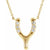 diamond wishbone necklace in yellow gold