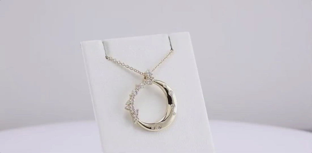 white gold moon necklace video