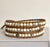 White Howlite Natural Leather 3-Wrap Semi Precious Gemstone Bracelet