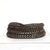 Garnet Dark Chocolate Brown 3 Wrap Leather Wrap Bracelet