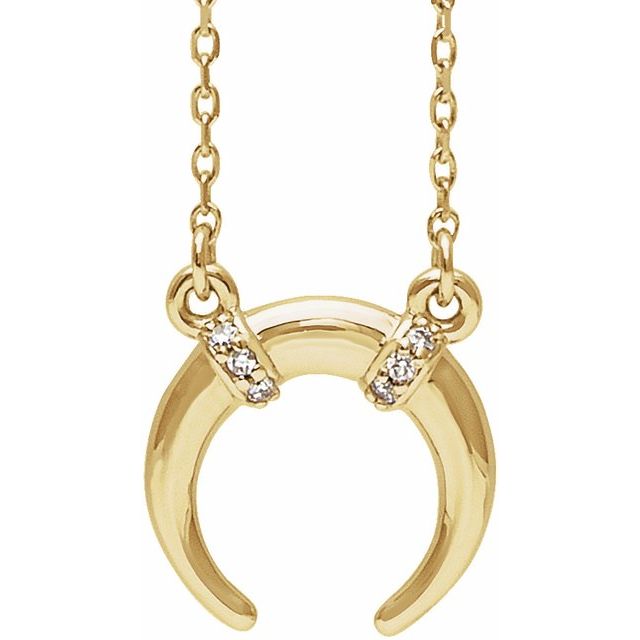 14k dainty crescent moon necklace with diamonds