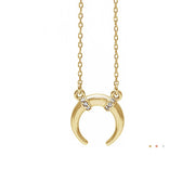 diamond accented inverted crescent moon necklace