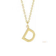 14K yellow gold initial letter pendant necklace - choose your letter