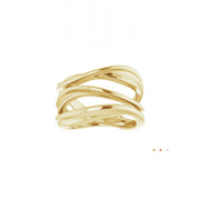 14k yellow gold modern open space ring