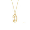 14k yellow gold script necklace
