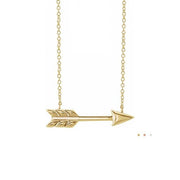 14k gold horizontal arrow layering necklace