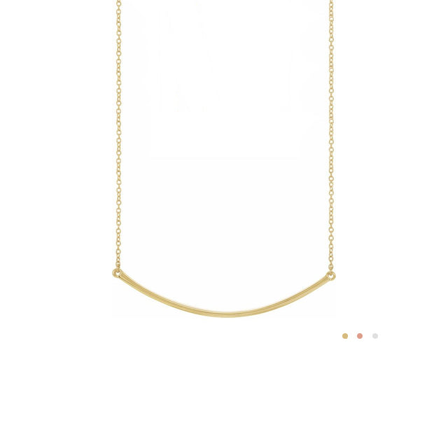 Curved Skinny Bar Necklace by Stuller | Abrau Jewelry