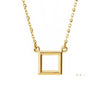 14k yellow gold dainty square geometric necklace