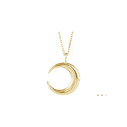 Solid Gold Crescent Moon Necklace by Stuller | Abrau Jewelry