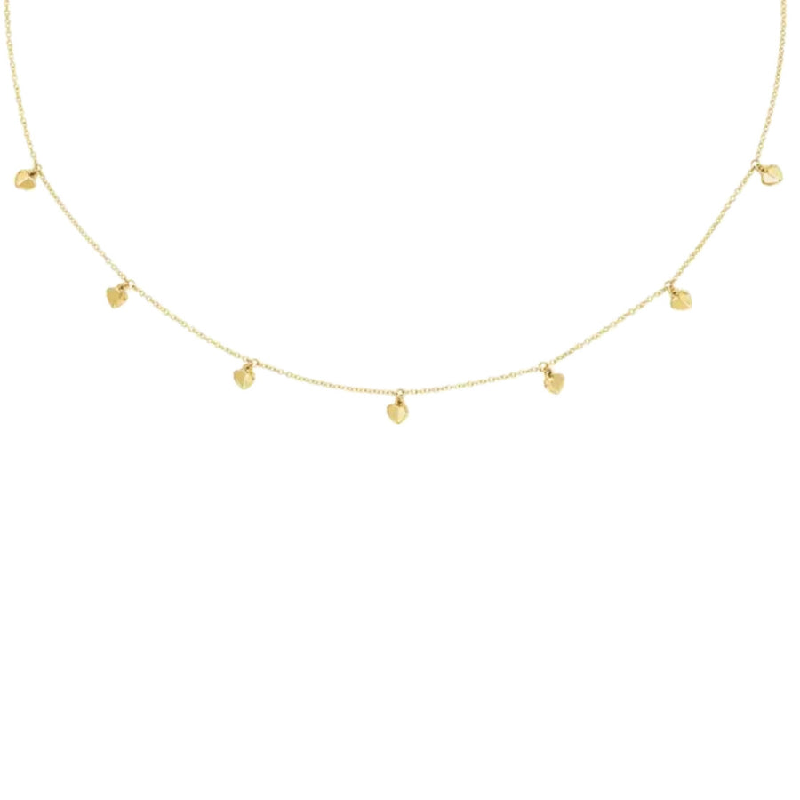 Mini Heart Dangle Necklace - 14K Solid Gold {More Options}