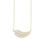 Diamond Feather Necklace | Abrau Jewelry