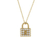14K yellow gold Diamond Lock Pendant Necklace | Abrau Jewelry