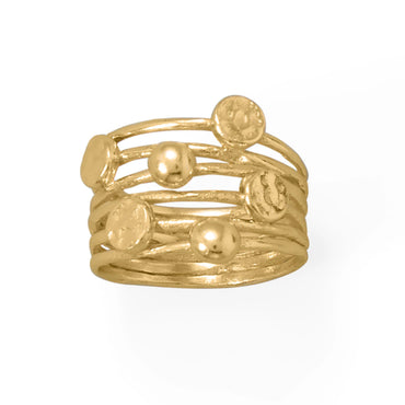 Wide Sticks & Stones 14K Gold Vermeil Ring