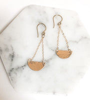 Hammered disc metal earrings in gold filled
