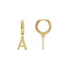 Block Letter Initial Hoop Dangles in 14K Yellow Gold by Stuller | Abrau Jewelry