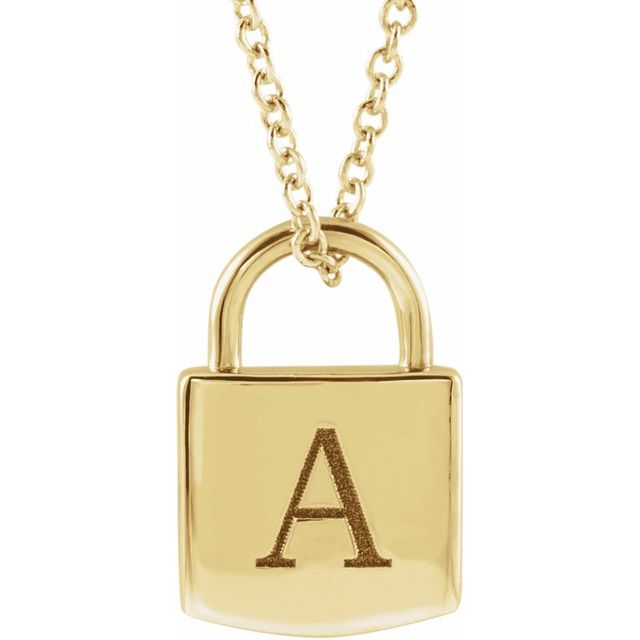 engravable lock necklace | abrau jewelry
