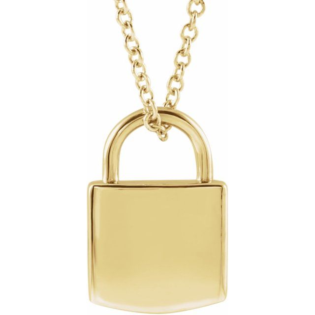yellow gold lock necklace | abrau jewelry
