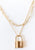 Gold Filled Padlock Lock Pendant Necklace on Adjustable Slider Chain