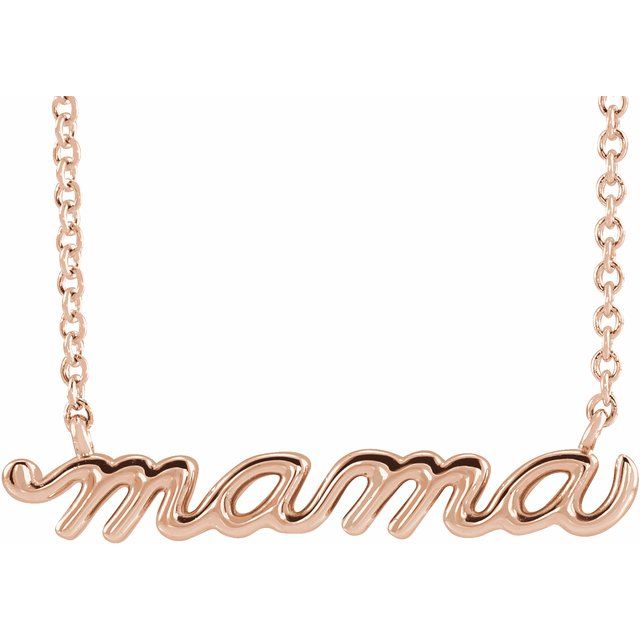 Mama Script Necklace 16