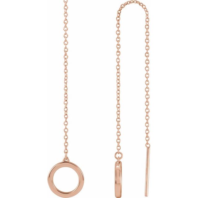 rose gold circle threaders threader earrings | abrau jewelry