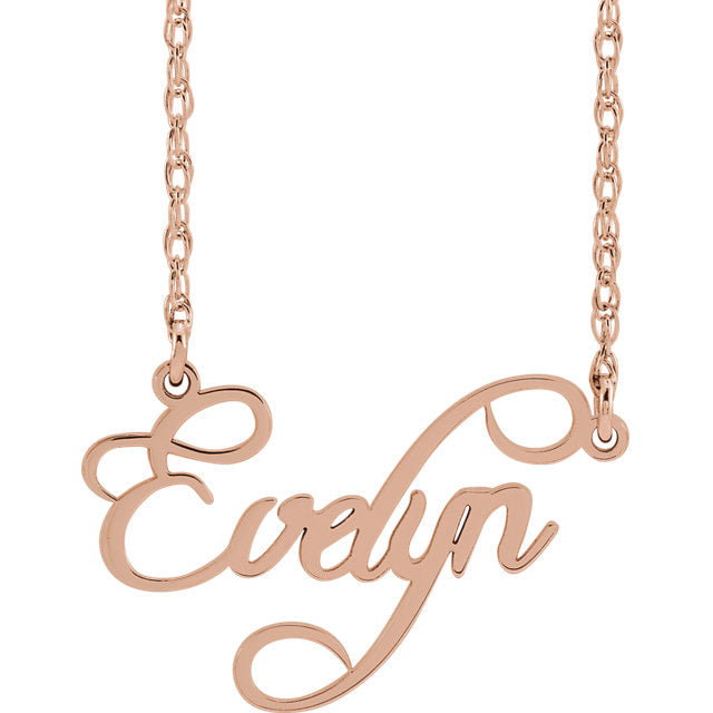 rose gold name necklace personalized