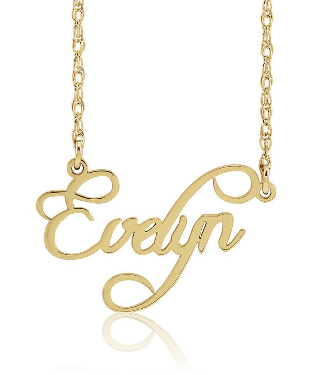 14k yellow gold name necklace customized