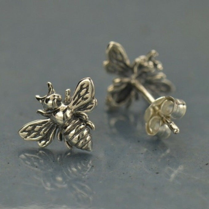 sterling silver honey bee earrings